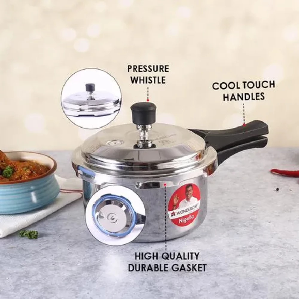 Wonderchef Nigella Tri-Ply Outer Lid Pressure Cooker - Non-Stick, Induction Friendly, 3 l-2.webp